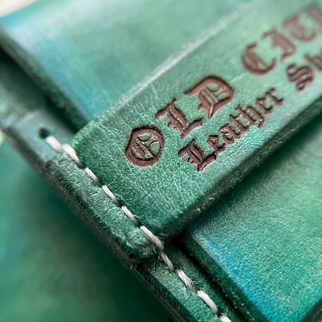 Jade handstitched minimalist leather wallet