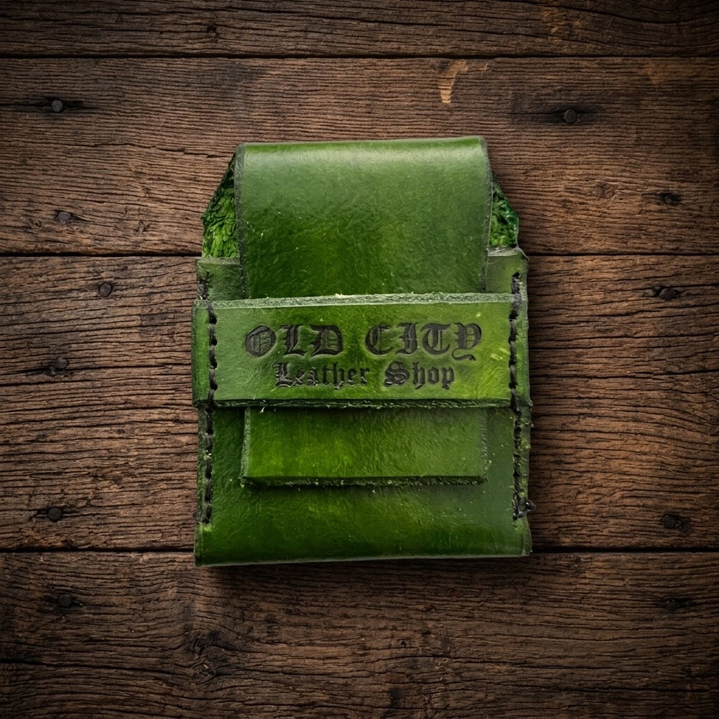 Weatgrass handstitched minimalist leather wallet