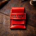 Rockstar red handstitched minimalist leather wallet