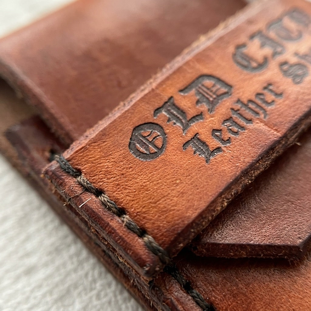 Sunburst handstitched minimalist leather wallet